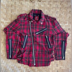 mercy red plaid/tartan jacket medium